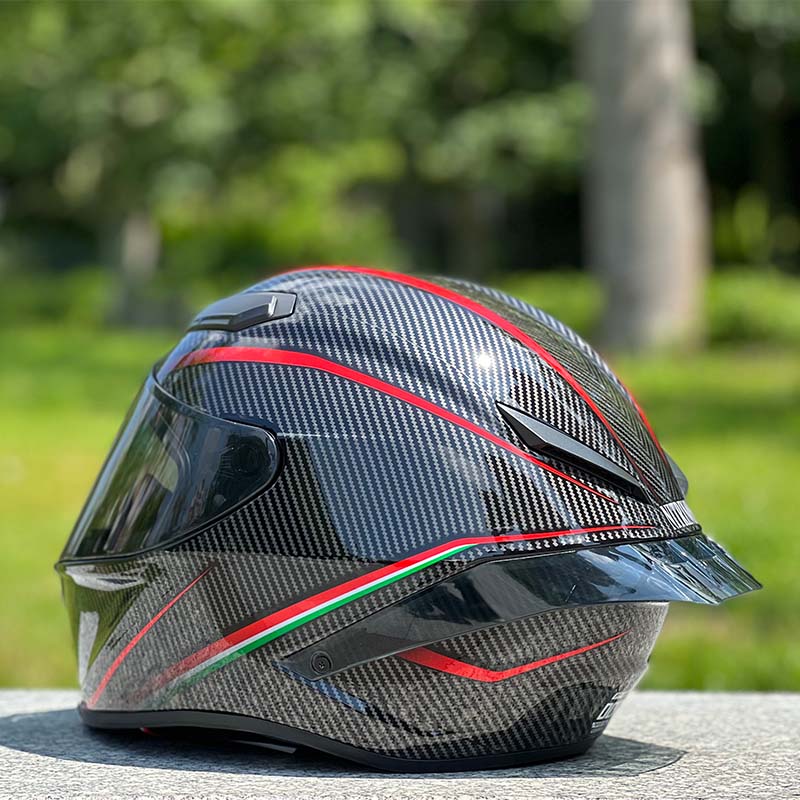 Motorcycle Helmet Personalized Snow House Style with Extended Spoiler