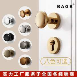 BAGB门锁室内卧室房门锁金色磁吸静音球形分体锁工厂批发防盗门锁