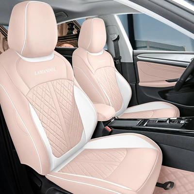 Volkswagen Lingdu L Special Car Seat Cover All Seasons Leather Five-seater Car Orderable Car Interior Seat Cushion (Modelə uyğun (Original) oturacaq örtükləri) - elegant-powder-whole-skin-standard-edition-remarks-model-year-rear-half-pack