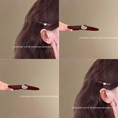 可爱红色发夹边夹侧边bb夹前额刘海夹一字夹发卡女2025新款鸭嘴夹