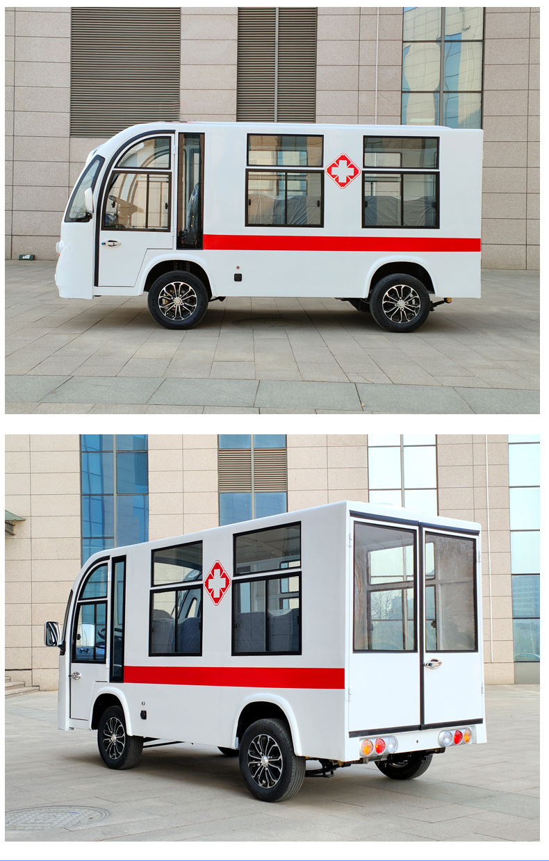 Electric Four-Wheel Ambulance Scenic Spot Hospital Stadium Turnover Emergency Vehicle Electric Patient Stretcher Vehicle Emergency Vehicle