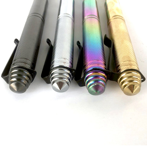 3-color steel pen telescopic self-defense staff three-section staff car security accessory