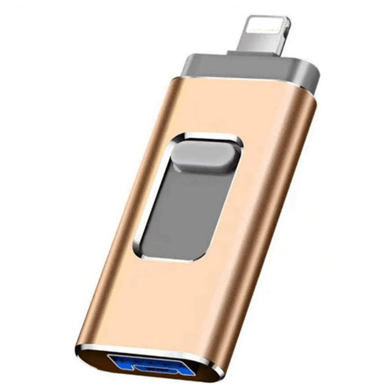 Яблоко, совместимый металлический флеш-накопитель USB, три в одном, 64 ГБ, Android, 32 ГБ, подарок на день рождения, 128 ГБ