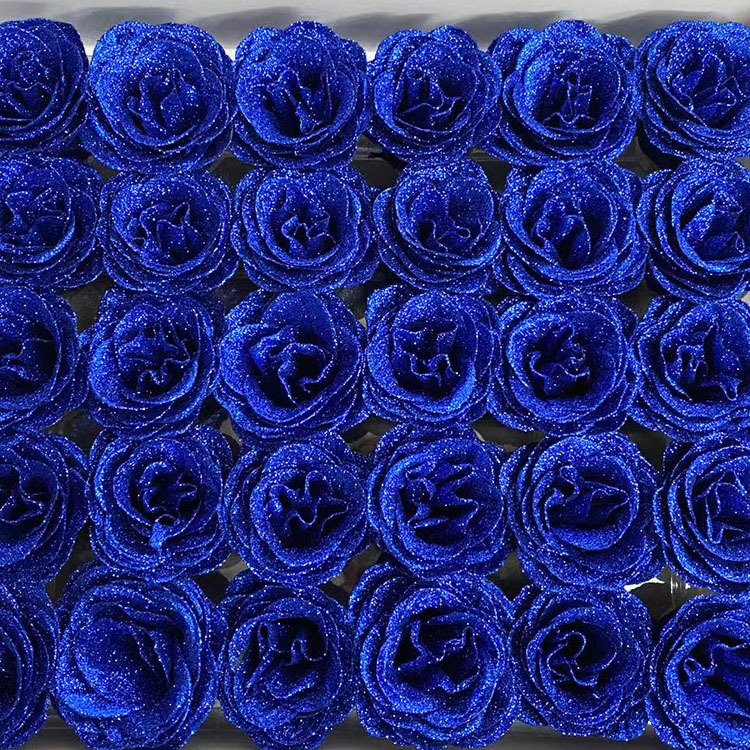 Fábrica al por mayor oro polvo cristal destello cabeza de rosa maestro Tanabata día de San Valentín simulación vida eterna lentejuelas rosa