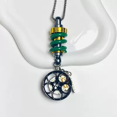 Car hanging: Car Interior Accessories, Trendy - yellow-green-shock-absorber-plus-black-and-yellow-wheels-chain