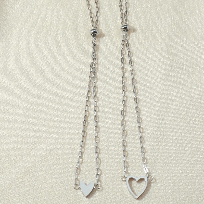 Popular women's hollow pendant bead set, ins-style adjustable love and friendship two-piece bracelet Popular women's hollow pendant bead set, ins-style adjustable love and friendship two-piece bracelet