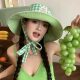 New Korean Style Ins Plaid Lace-up Fisherman Hat Women's Summer Outdoor Travel Big Brim Double-sided Sun Protection Hat