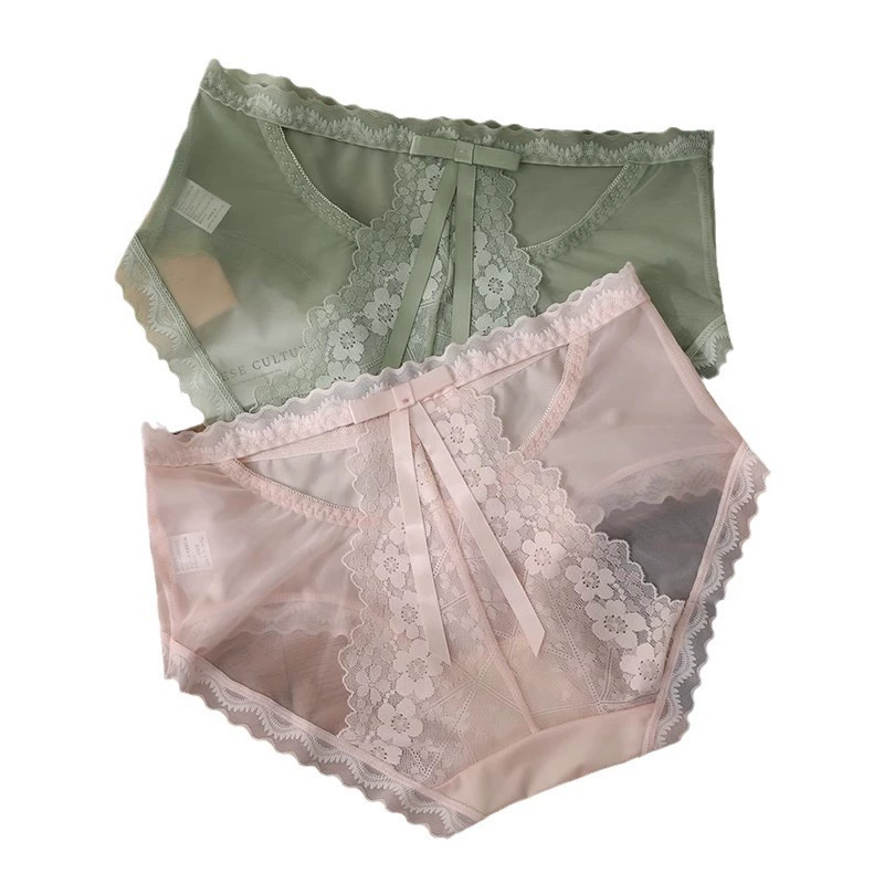 Дантелированное нижнее белье, брюки с бантом, штаны, для любимой, кружевное платье