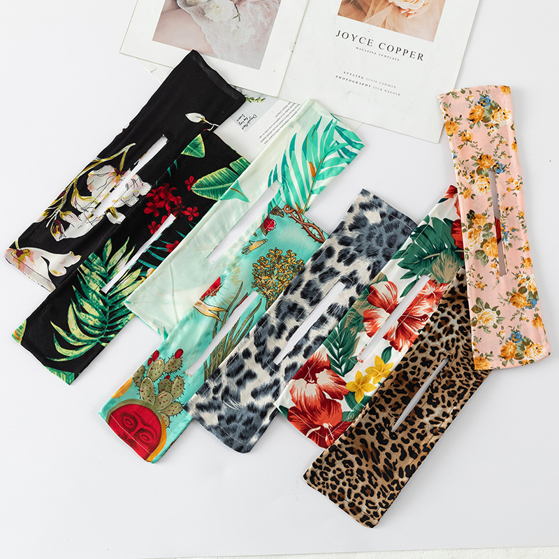 Transfronterizo Amazon nuevo Deft Bun ligero francés retro diadema coreano impreso banda de pelo perezoso rizador de pelo