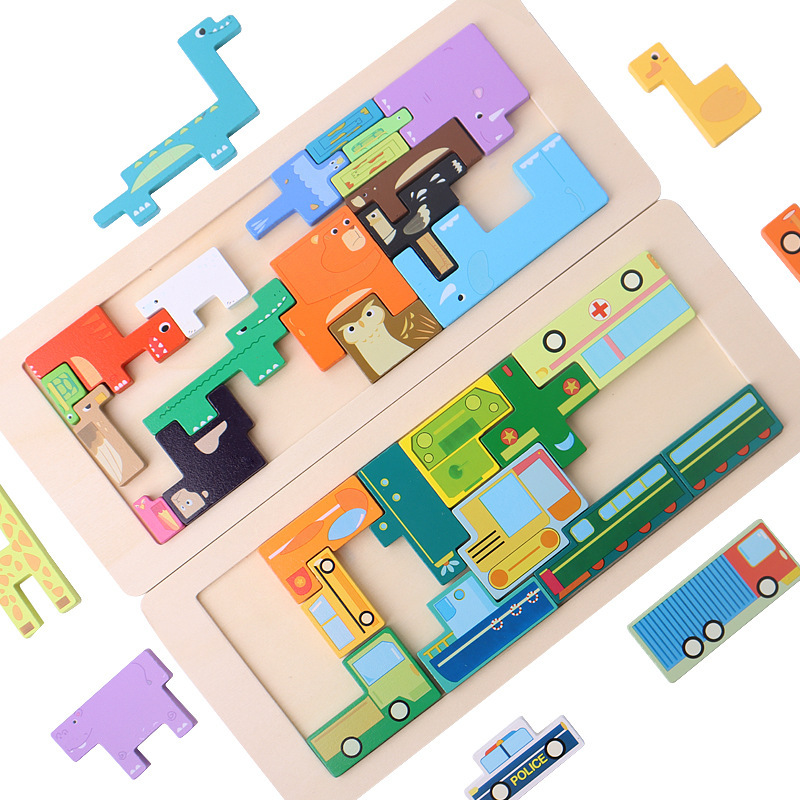 El pensamiento lógico de los niños formación Tetris rompecabezas bebé iluminación educación temprana educativa creativa bloques construcción Juguetes image 6