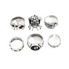 Heavy metal dark wind trend hip -hop rings Male retro old bat skull snake rings ring set