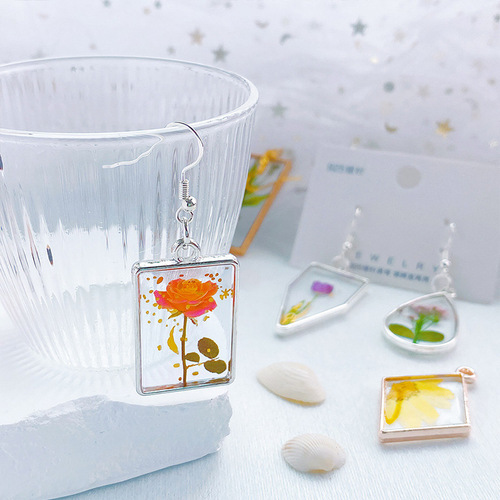 Jewelry accessories DIY alloy jewelry glue mold mixed simple geometric pattern metal hollow bottom frame