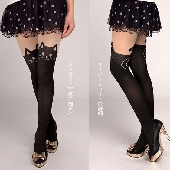 Stitching pantyhose fake thigh one-piece stockings spring and autumn thin fake high tube light leg artifact fake calf jk Flesh color over the knee