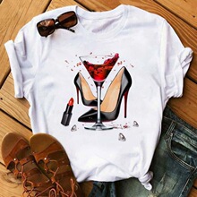 ŷ���¿�羳�߸�Ь����Ůװ��ͨ��ɫt-shirtӡ���·�