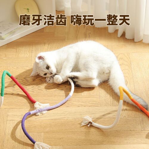 Cat bites the rope to relieve boredom, chews the molar gall fruit, cat toys, cat sticks, pet supplies