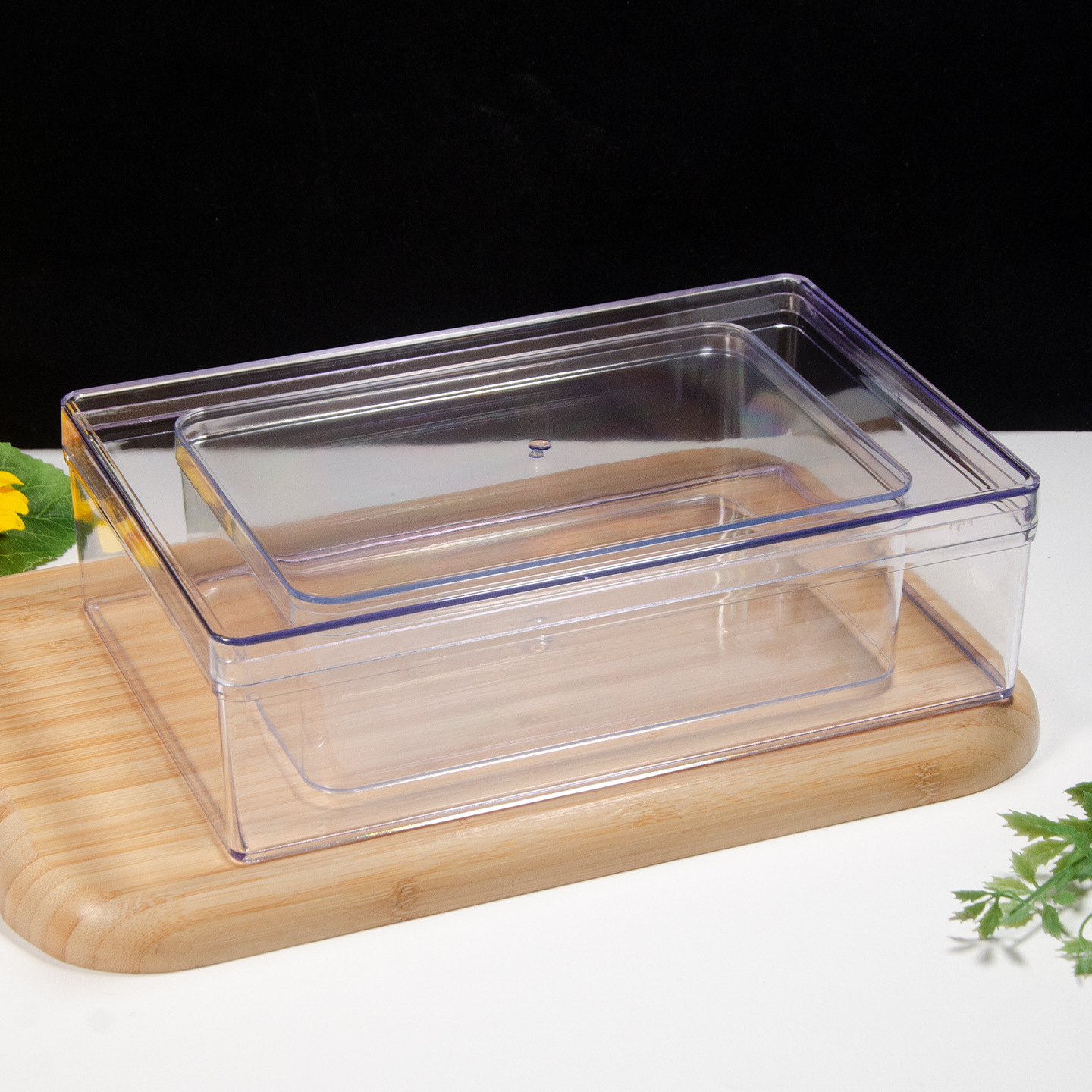 Caja de embalaje de alta transparencia de gran tamaño de grado alimenticio gruesa tiramisu caja de pastel con cubierta caja de embalaje de postres bocadillos