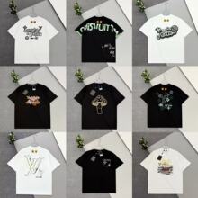 跨境正确版高品质高克重大牌男女同款纯棉刺绣贴布潮牌卡通短袖t