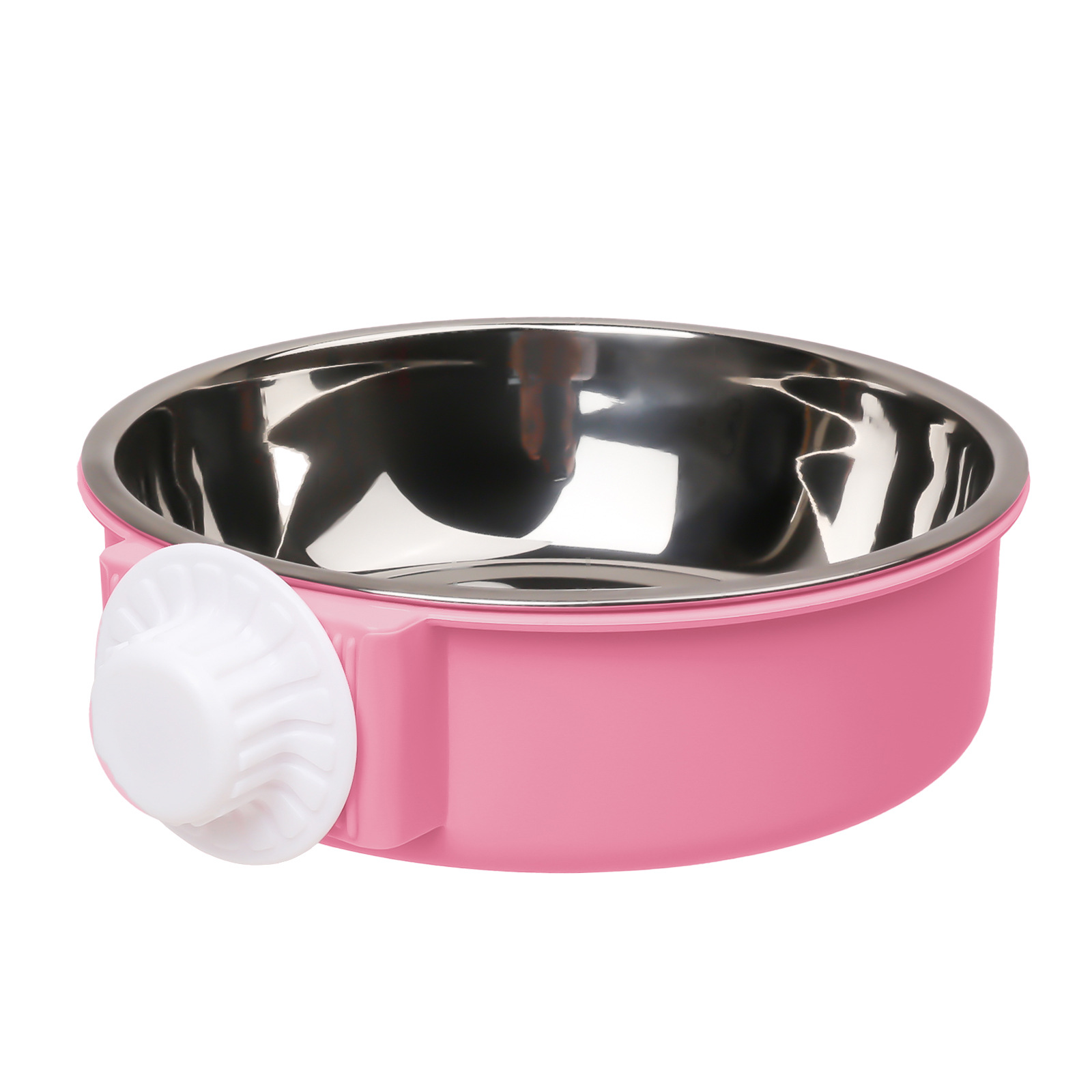 Amazon popular colgante de acero inoxidable perro tazón fijo gato tazón gato perro jaula beber cuenca suministros para mascotas