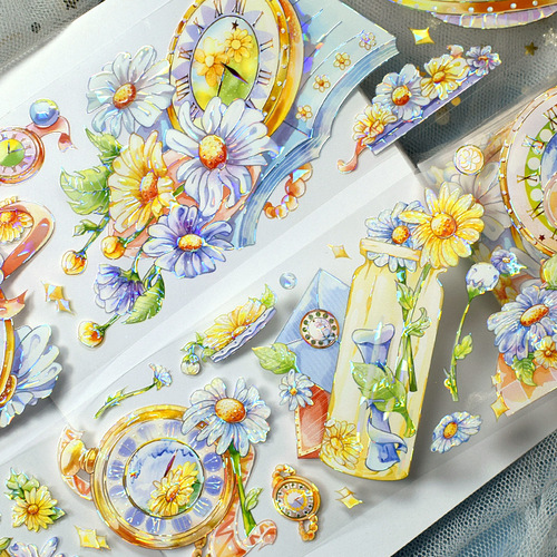 Shell light and dark hand ledger tape laser bronzing waterproof PET collage decorative material handmade DIY ledger tape