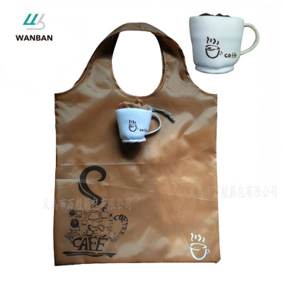 innovate design coffee Cup Folding Shopping bag Portable RPET Recyclable Bags