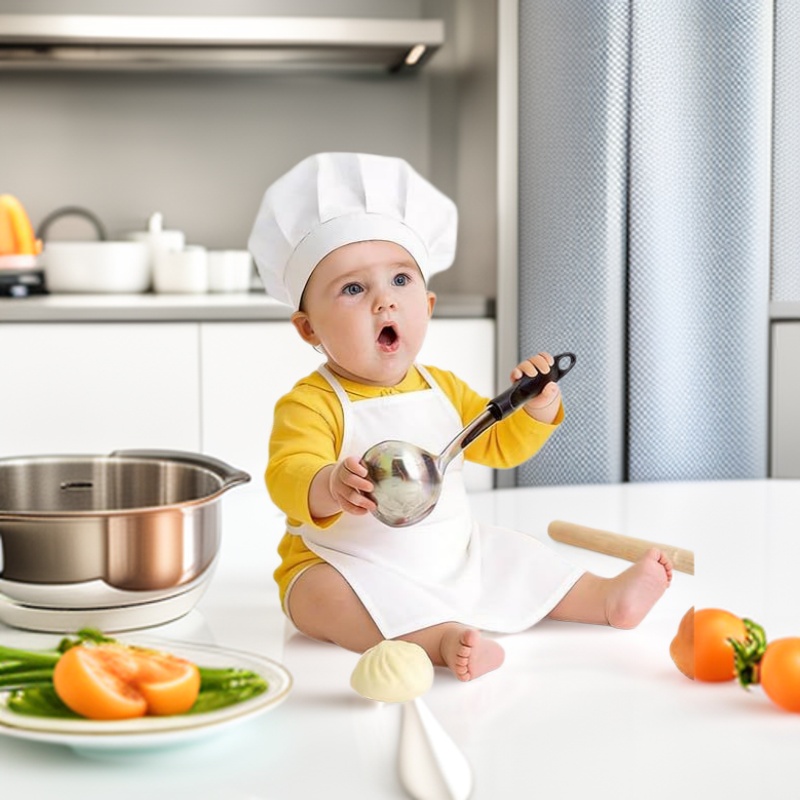 Children's Chef Uniform, Chef Hat and Apron Set, Clothing for Photography, Cooking-Themed Shooting, Photography-Specific
