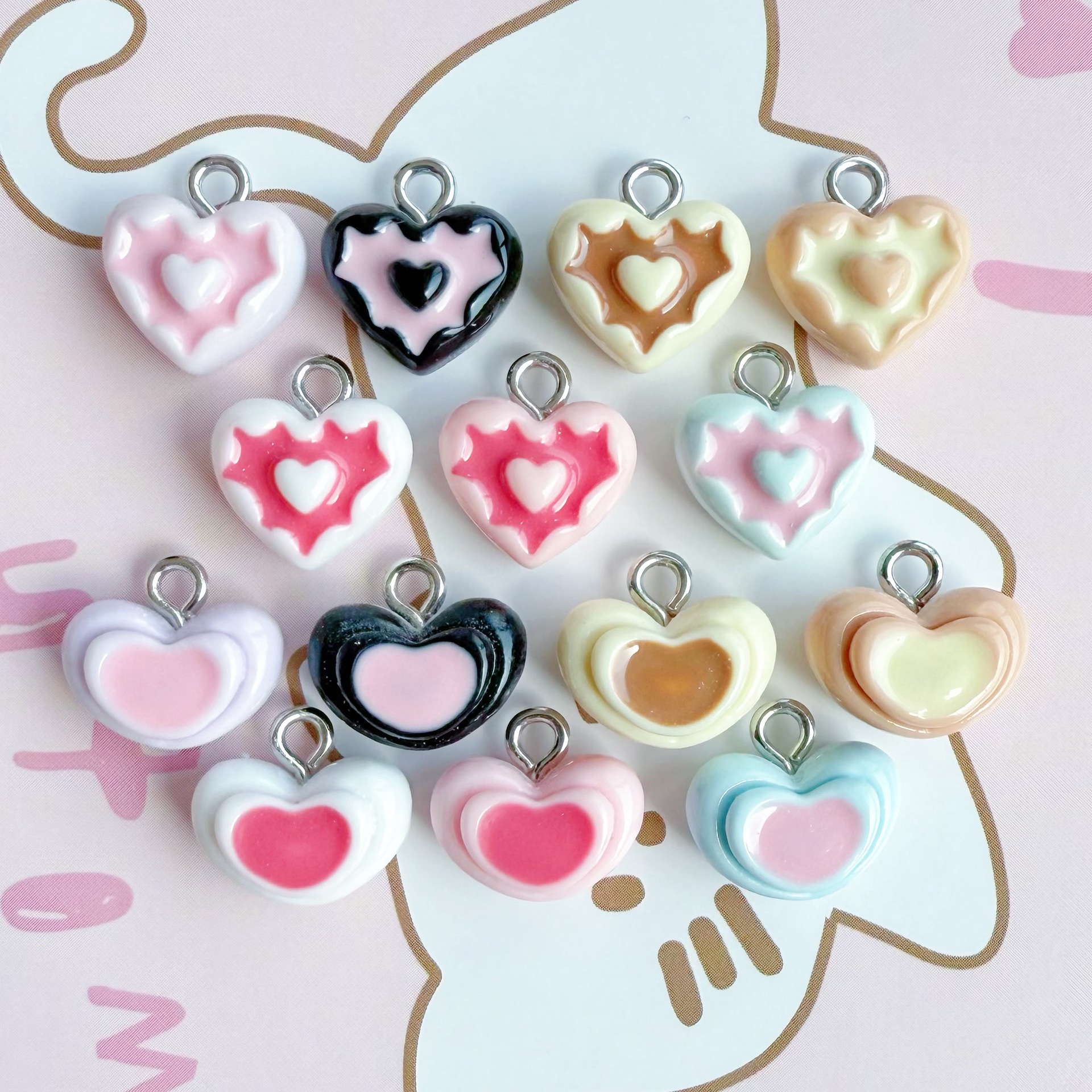 4g Weight Pendant Jewelry Making Type 11 * 13mm Jewelry Making Size DIY Ornament Accessories Classification 1 Piece Quantity Resin Material Heart Shape Pattern All Seasons Season Polished Finish Sweet Style 1 Piece 11 * 13mm Resin Heart Shape Polished Pendant DIY Ornament Accessories 16