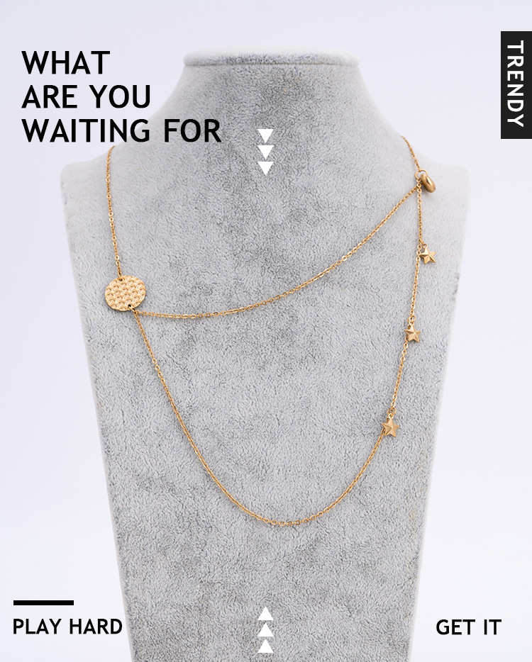 Chain necklace, women's tassel, double-layer collarbone chain, personalized splicing, versatile Instagram style trendy_voghion.com