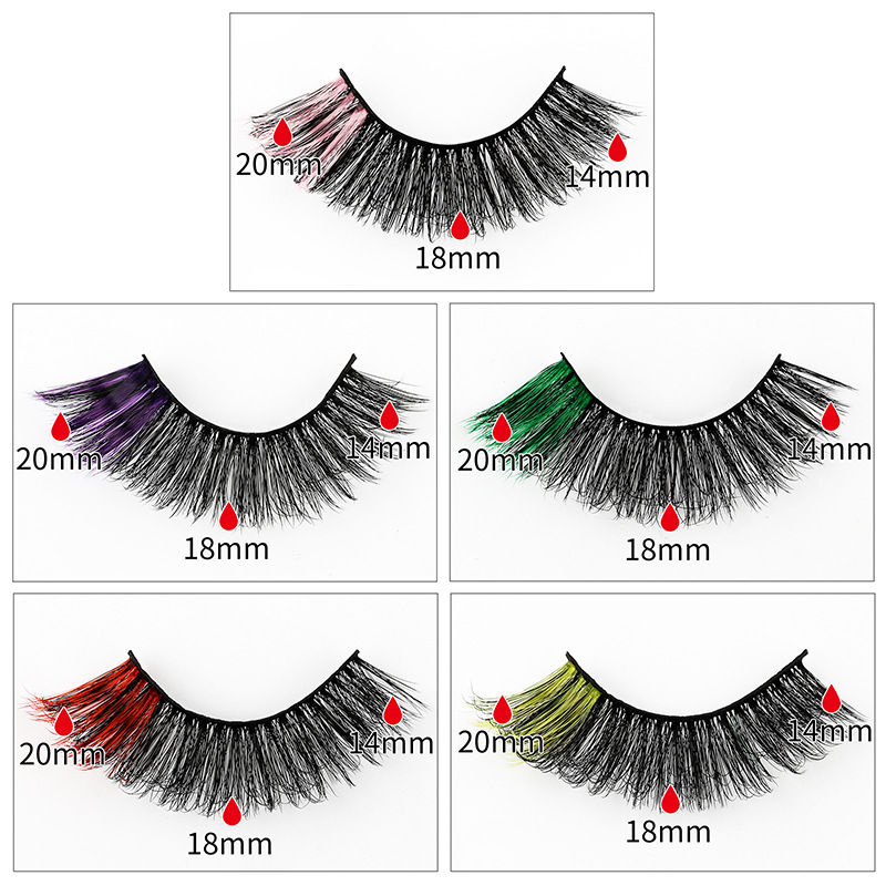 New 3d Color Natural Thick False Eyelashes 5 Pairs display picture 1