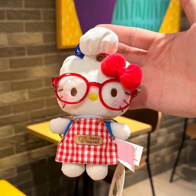 新款海盐夏天hellokitty包包挂件钥匙扣毛绒凯蒂猫小公仔玩偶礼物|undefined