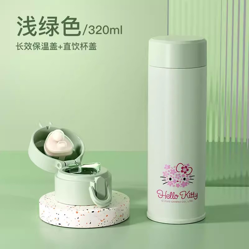 Taza termo de bebida directa de rebote de dibujos animados de Sanrio modelado en relieve 3D 316 mujeres de acero inoxidable de alto valor 350ML