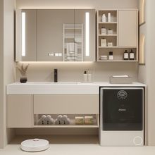 Rock plate ceramic Corine bathroom cabinet, bathroom set, bathroom cabinet, balcony washing machine integrated cabinet, rock plate washbasin details Picture