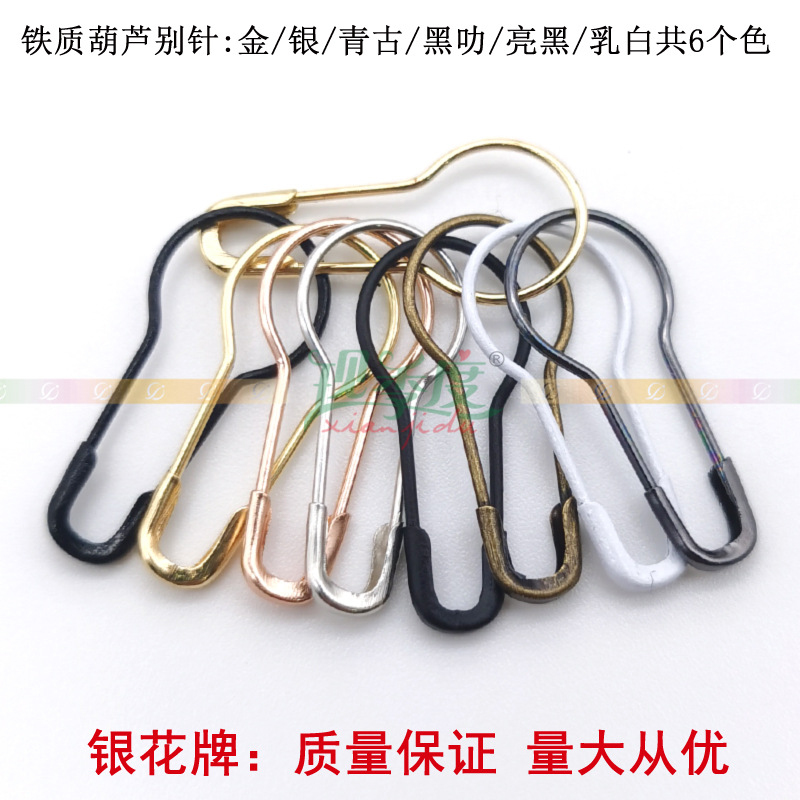 Hierro de la marca de la flor de plata pin hebilla en forma de pera en forma de U accesorios de ganchillo colgando Etiqueta de grano cuerda en stock etiqueta colgante de grano