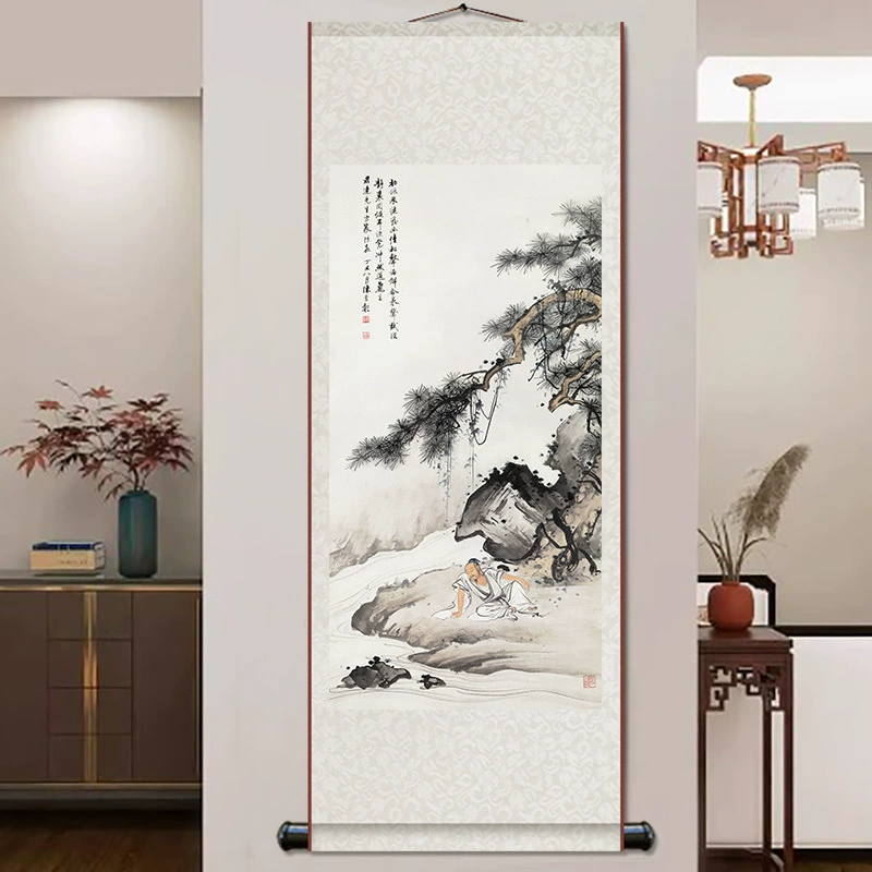 Серебристо-золотая картина на шелке Xiangshan Jiulao (категория) ручной работы для развешивания, изображение пейзажа, традиционная китайская живопись, декоративная живопись для прихожей, гостиной, кабинета, чайной