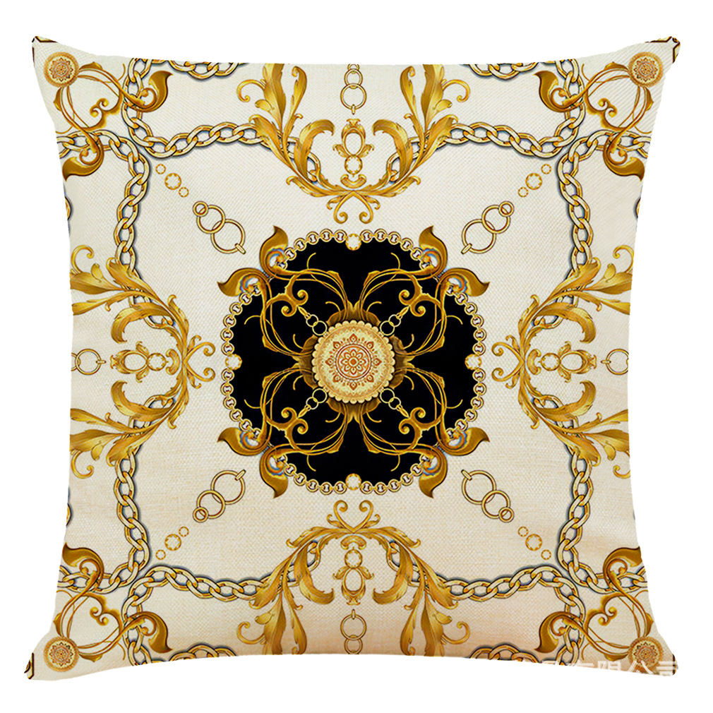 亚马逊eBay新款艺术花纹棉麻抱枕套 汽车抱枕 办公室午睡抱枕批发