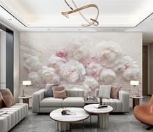 装饰壁画3D简欧轻奢现代简约玫瑰花朵复古墙沙发墙电视墙卧室前台