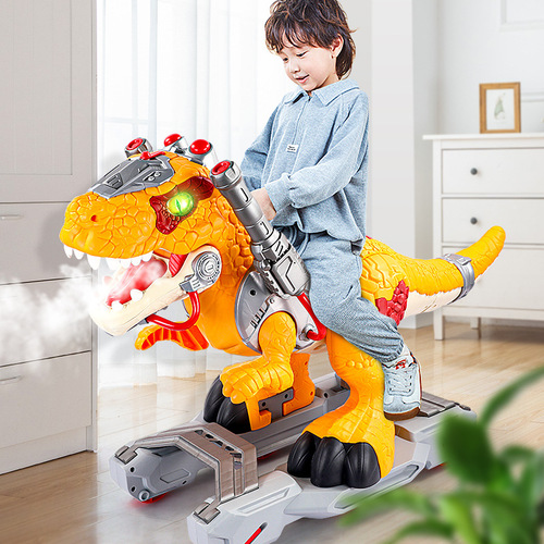 Children's dinosaur toy scooter can sit on electric balance car 3-6 spray Tyrannosaurus rex toy car wholesale