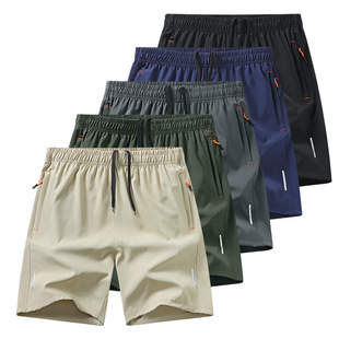 Cross-Border Special Edition European Size Summer Ice Silk Quick-Drying Five-Point Pants Men's Sports Basketball Pants Loose Training Shorts