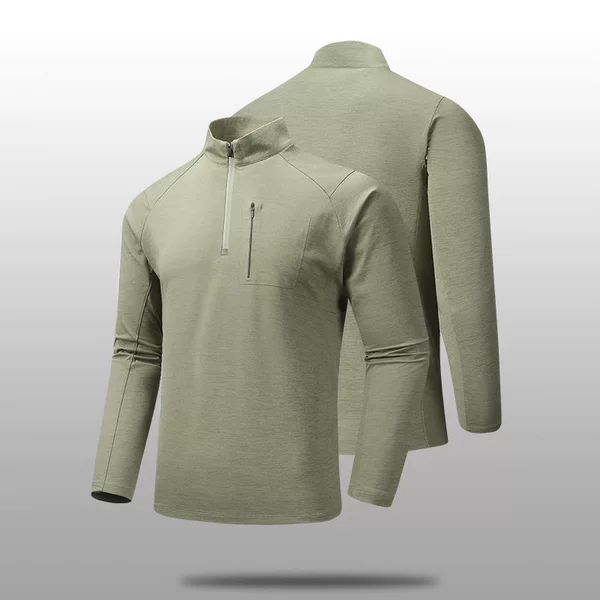 Spring Cross-Border Export Mainly Recommend Dusan's Same Style Men's Zipper Stand Collar Long-Sleeved Fitness Wear Sweatshirt Running Quick-Drying T-Shirt