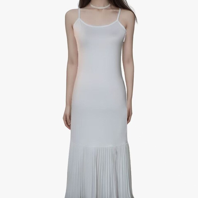 2026 Summer Modal Versatile Long Camisole Cheongsam Hanfu Inner Layer with Pleated Hem Dress 2026 Summer Modal Versatile Long Camisole Cheongsam Hanfu Inner Layer with Pleated Hem Dress