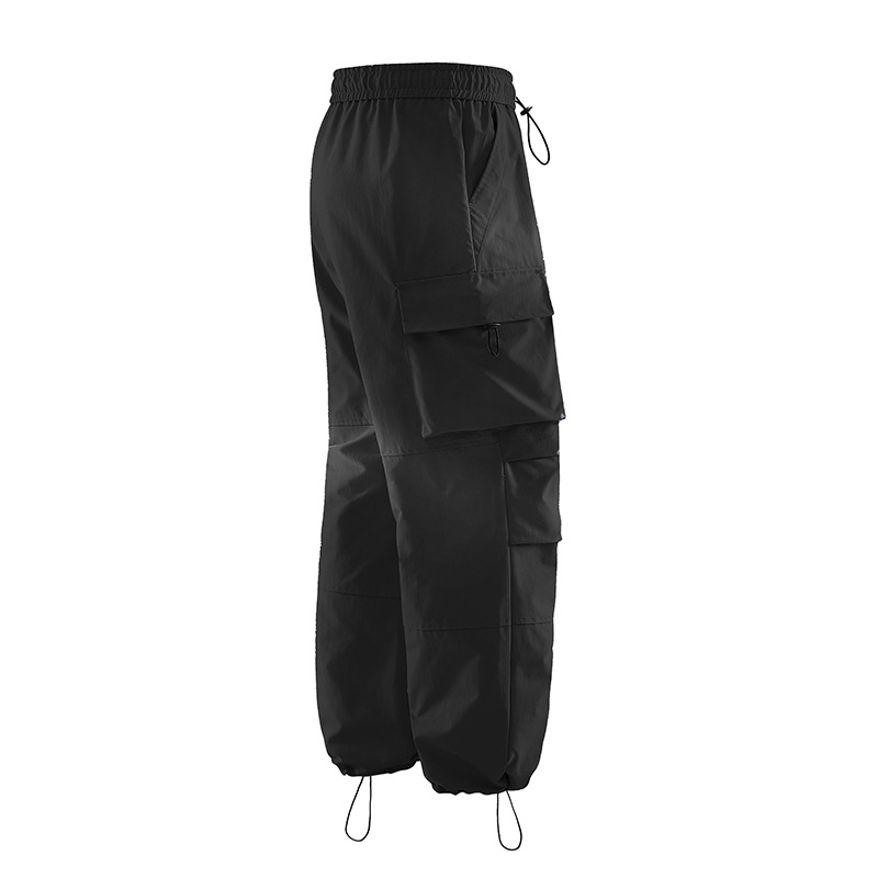2024 primavera y verano nuevos pantalones casuales de estilo americano delgado moda delgado pantalones de trabajo bolsillo de empalme