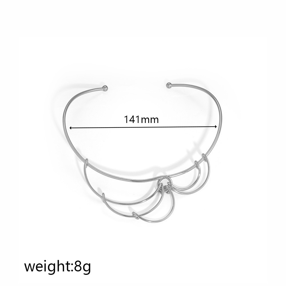 Europa y América sensación de diseño minimalista de acero inoxidable personalidad joyería india collar collar al por mayor