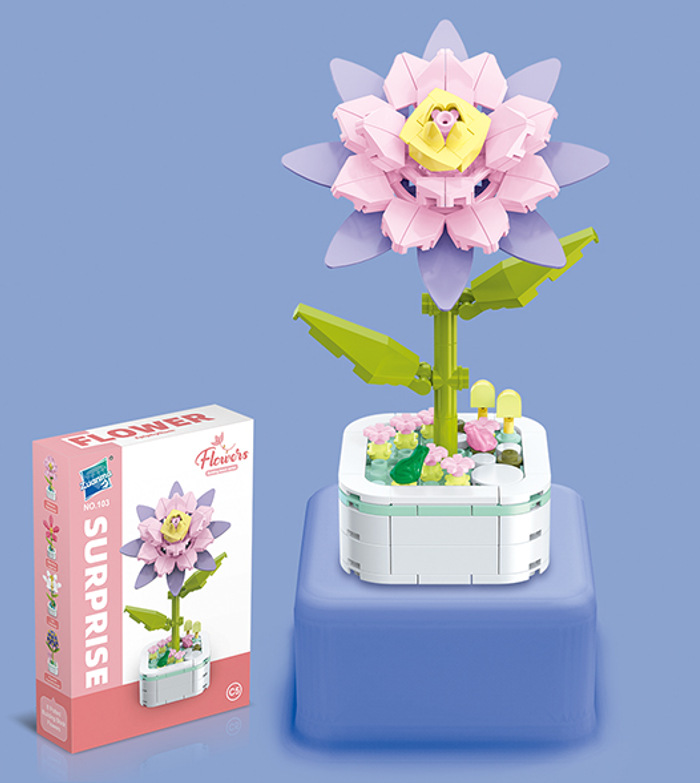 Diamante caballo bloques de construcción flor suculenta olla creativa ramo decoración compatible con Lego niños pequeñas partículas ensambladas juguetes al por mayor