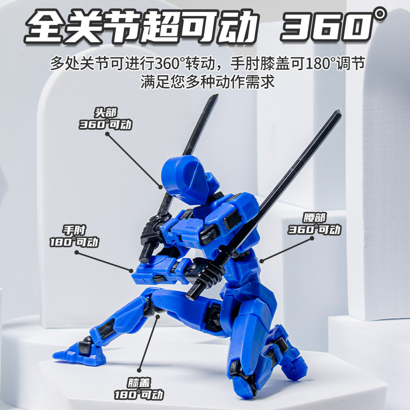 Lucky Man Toy Building Blocks Assembled Robot Multi-joint Man Movable Decompression Doll Hand-made Varied Model Ornaments