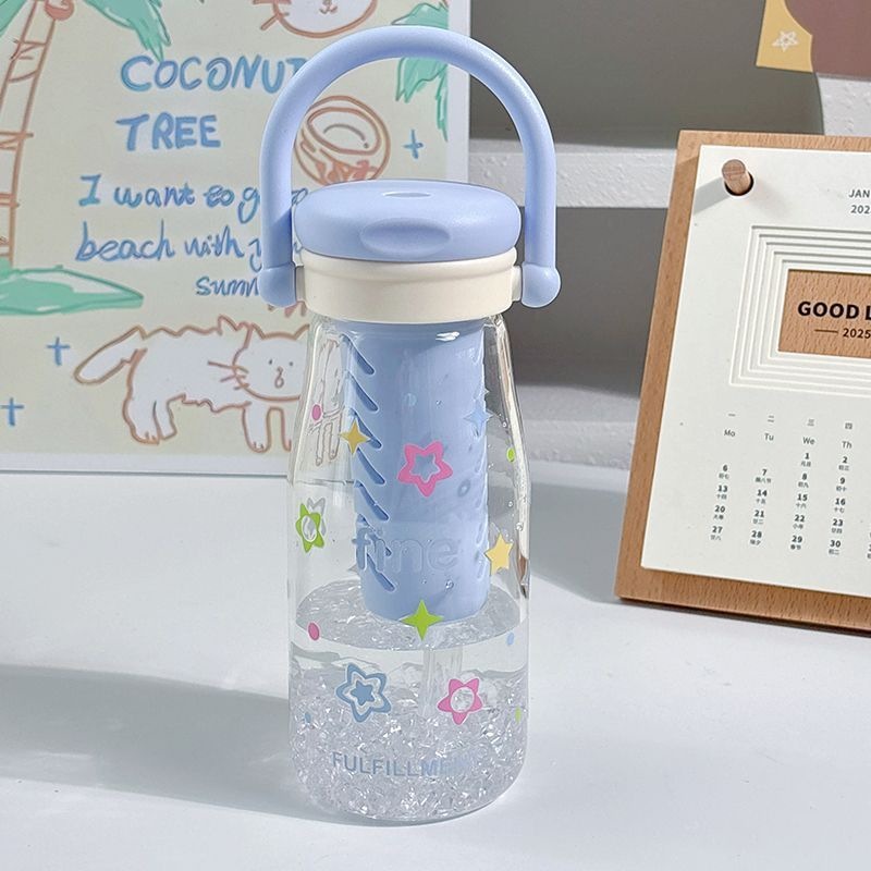 水杯玻璃杯大容量吸管杯子带提手ins女生高颜值家用可爱小众便携|undefined