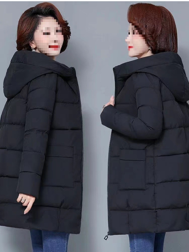 Mother Down Cotton-padded Coat 2024 새로운 중년 및 노인 여성 겨울 코트 중간 길이의 코튼 패딩 코트 웨스턴 스타일 겨울면 패딩 코트