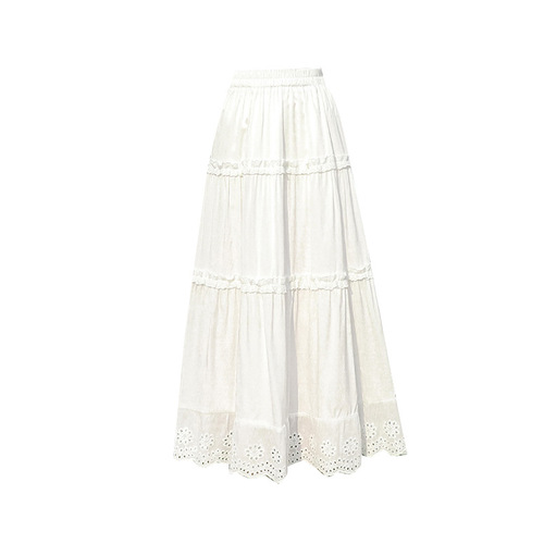 White cake skirt half-pants for women, summer thin style, 2025 high-waisted, slender, versatile, A-line skirt for petite figures
