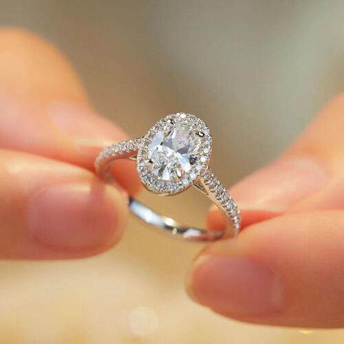 s925 sterling silver high carbon stone proposal pigeon egg ring zircon diamond ring 4 carat oversized diamond ring for women