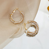 Fashionable earrings, ring, jewelry, suitable for import, European style, diamond encrusted