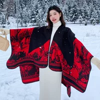 Шаль в этническом стиле, осенне-зимняя теплая теплая шаль для путешествий, Синьцзян, Тибет, Юньнань, большой плащ, высококачественная накидка, утолщенный шарф для женщин