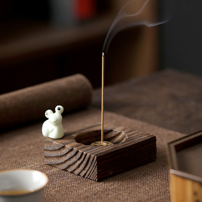 originality Carbonize woodiness Frog Savory household Candle Holders Atmosphere pine Candle care wedding decorate Decoration